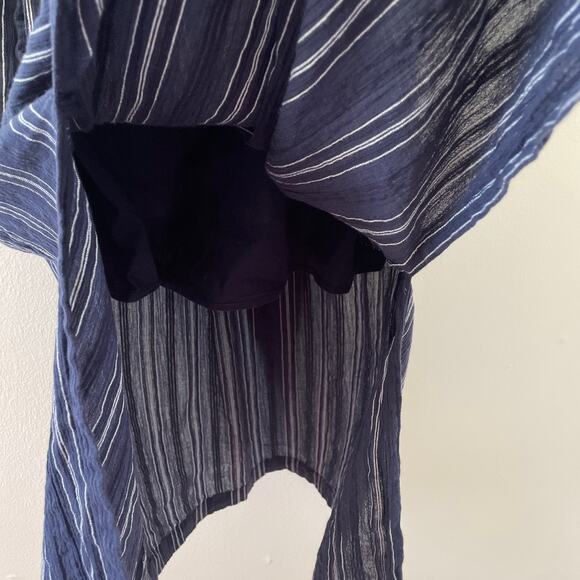 Sea New York Dress 6 Blue Striped Boho Coastal Midi Cottage Peasant Classic - Picture 9 of 14